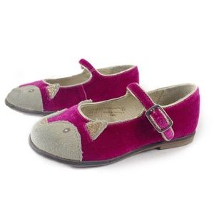 Mini Boden Cat Flats Velvet & Suede Sz 24